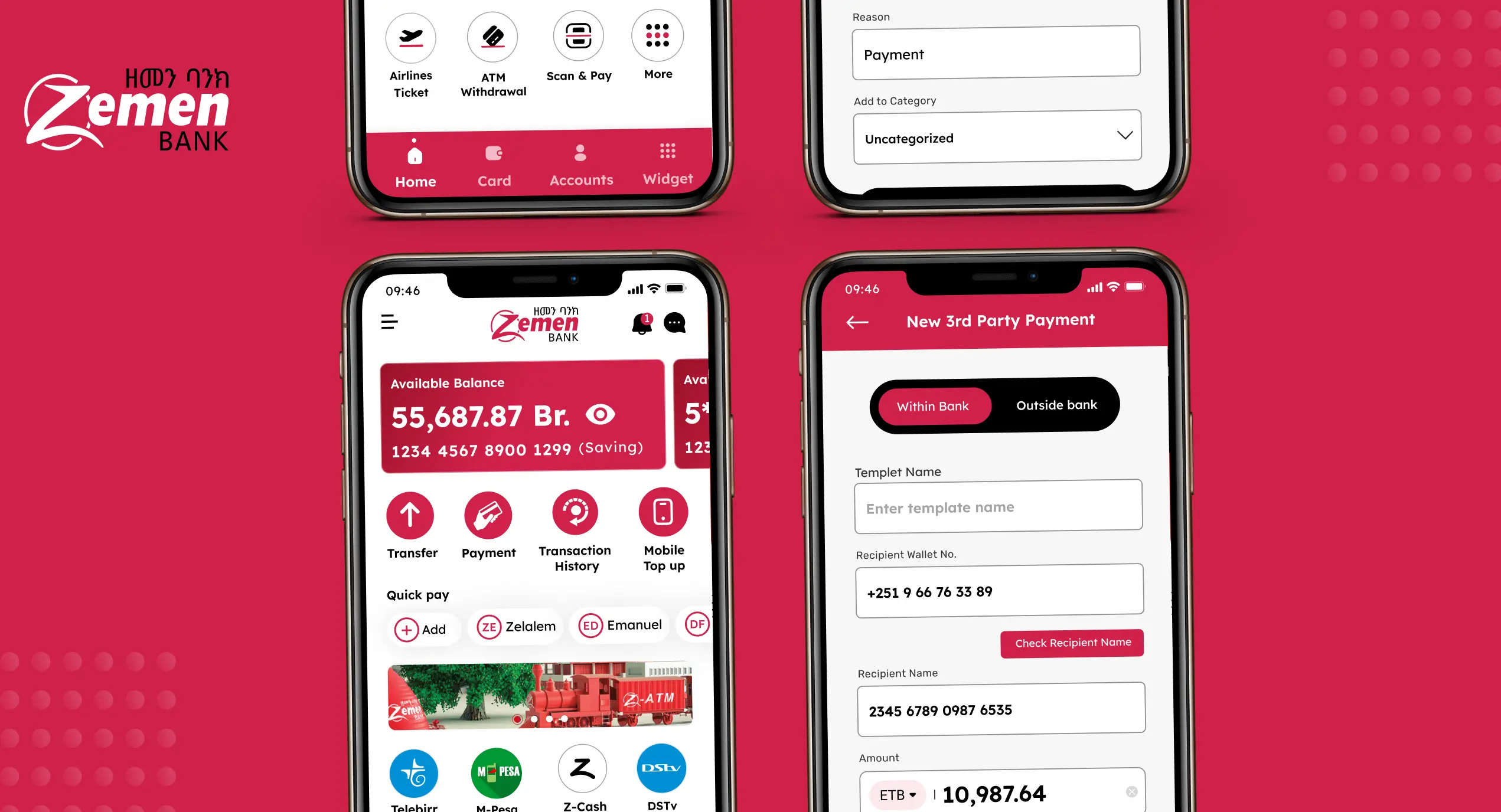 Zemen Bank Mobile App Design