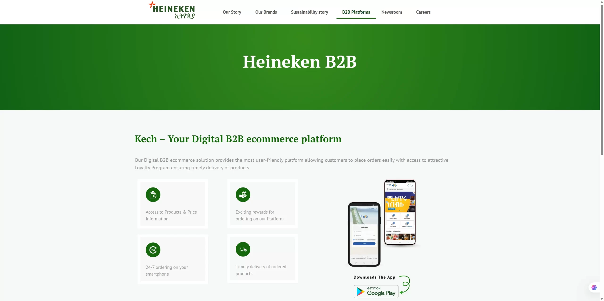 Heineken Ethiopia website design and development